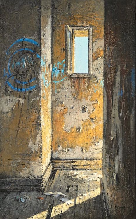 PASSAGE OCRE - 2024 - Huile sur toile - 61 x 38 cm