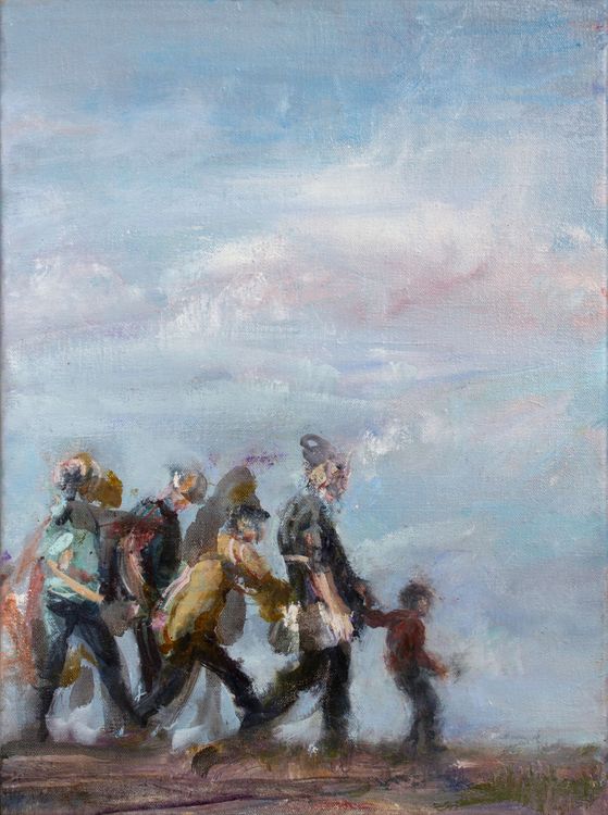 Cortège 39, 67 x 50 cm, huile sur toile 2024
