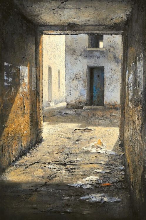 EN SORTANT - 2023 - Huile sur toile - 81 x 54 cm