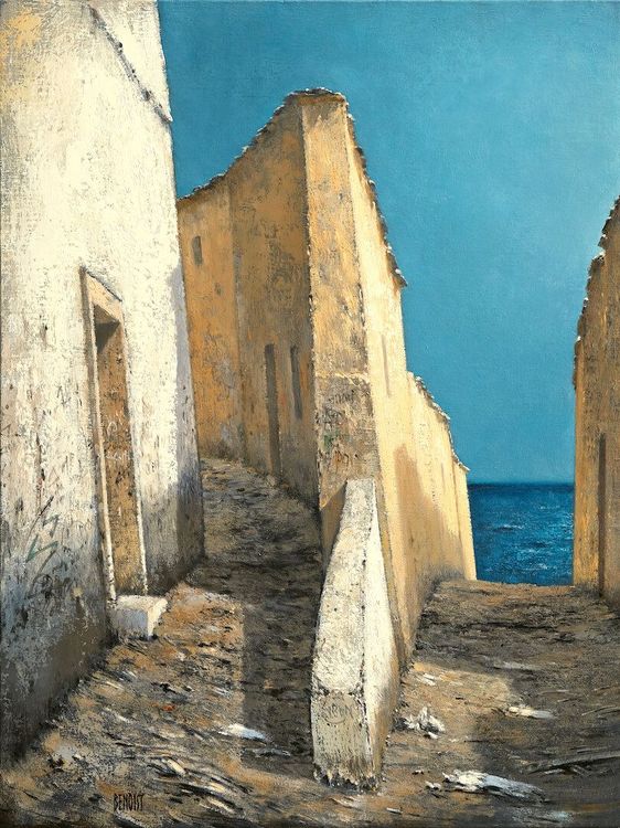 MURET BLANC - 2023 - Huile sur toile - 61 x 46 cm