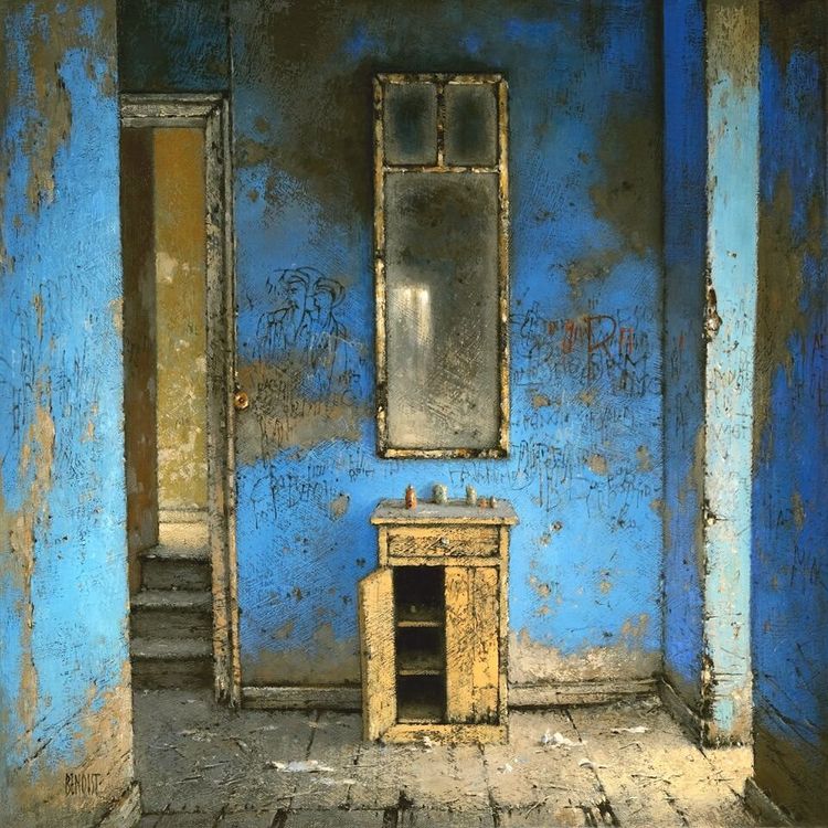 TOUT DE BLEU - 50 x 50 cm - huile sur toile
