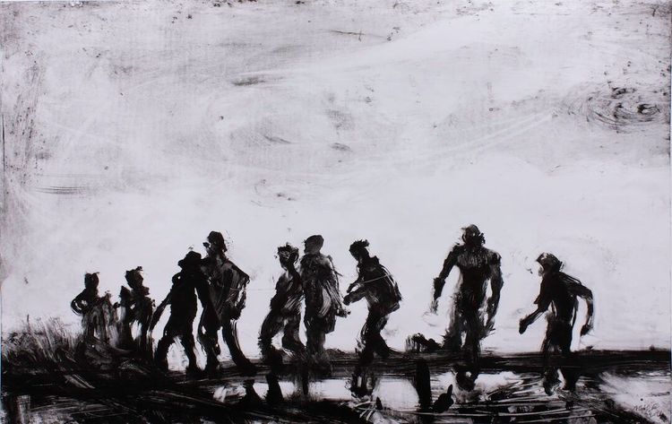 Monotype cortège 4, 44 x 64 cm